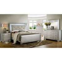 Commode et miroir contemporains 9 tiroirs Ruff Crocodile en bois en 2 pièces par Furniture of America