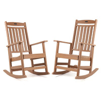 Ensemble de 2 chaises berçantes d'extérieur à dossier haut Vrakae pour tous les temps