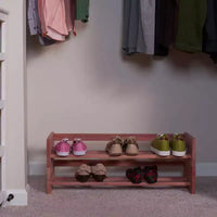 Range-chaussures empilable en cèdre Household Essentials : Rangement à chaussures sur pied pour placard et entrée, peut contenir 8 paires