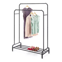 Whitmor Double Rod Garment Rack Noir : Cadre en acier, 155 cm de hauteur, 109 cm de largeur, 43 cm de profondeur, assemblage par un adulte requis