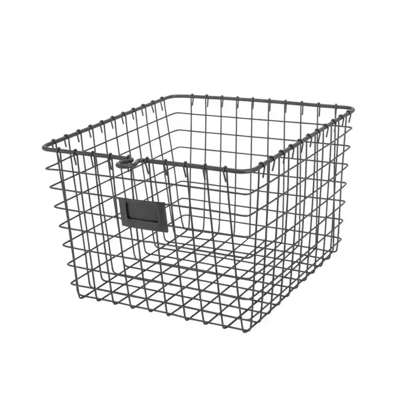 Panier de rangement moyen Spectrum Diversified Gris foncé : Armoire utilitaire en métal, Organiseur universel portable, 40,6 x 28,2 x 31,1 cm