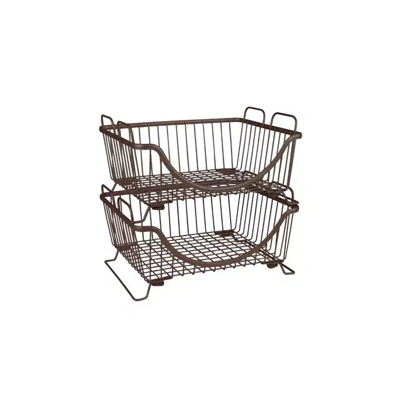Spectrum Diversified Ashley Panier de rangement empilable argenté : Rangement et organisation portables en métal, Armoire utilitaire universelle