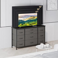 Commode de chambre avec 10 grands tiroirs pour téléviseur de 55 pouces – 55 pouces