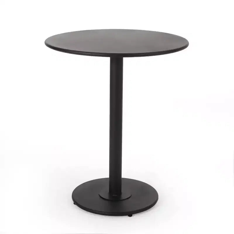 Ensemble de bistro 3 pièces Terra Nova Outdoor : Noir mat, cadre en fer courbé, table ronde - Christopher Knight Home