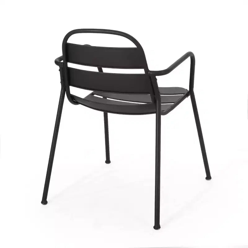 Ensemble de bistro 3 pièces Terra Nova Outdoor : Noir mat, cadre en fer courbé, table ronde - Christopher Knight Home