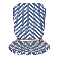 Christopher Knight Home Picardy Ensemble café français d'extérieur 3 pièces en aluminium - Bleu marine/Blanc/Bambou