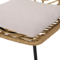 Berrien Lot de 2 Chaises d'extérieur en Osier avec Coussin - Marron Clair/Beige/Noir - Christopher Knight Home