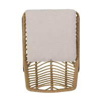 Berrien Lot de 2 Chaises d'extérieur en Osier avec Coussin - Marron Clair/Beige/Noir - Christopher Knight Home