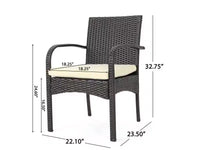 Peterson Ensemble bistro de patio 3 pièces en résine tressée avec coussins : résistant aux intempéries, cadre en fer - Christopher Knight Home