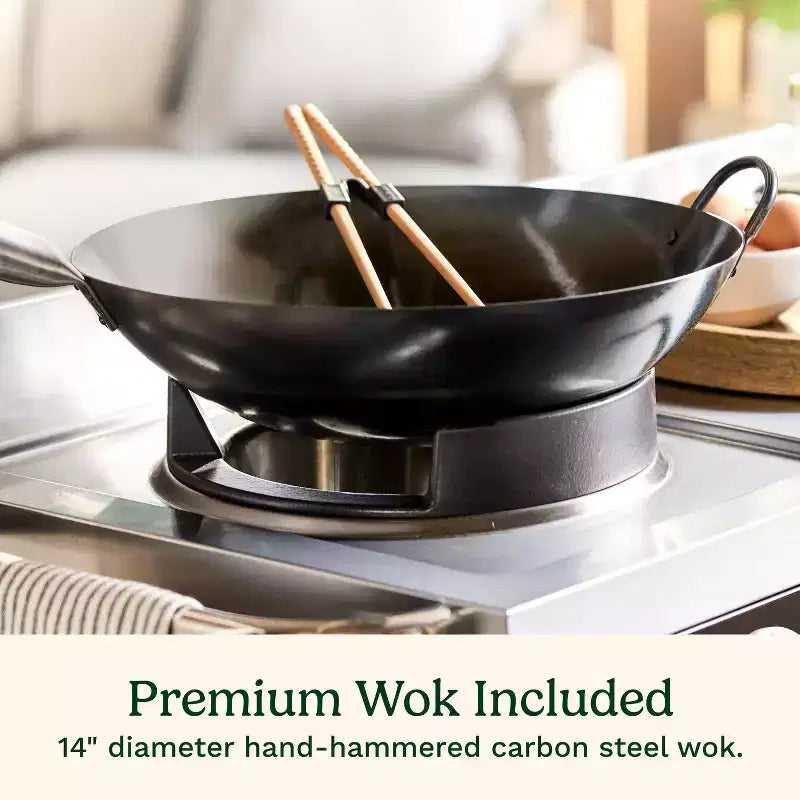 Station de cuisson wok d'extérieur Cuisinart, 50 000 BTU, Gril à gaz CGG-1265 Noir