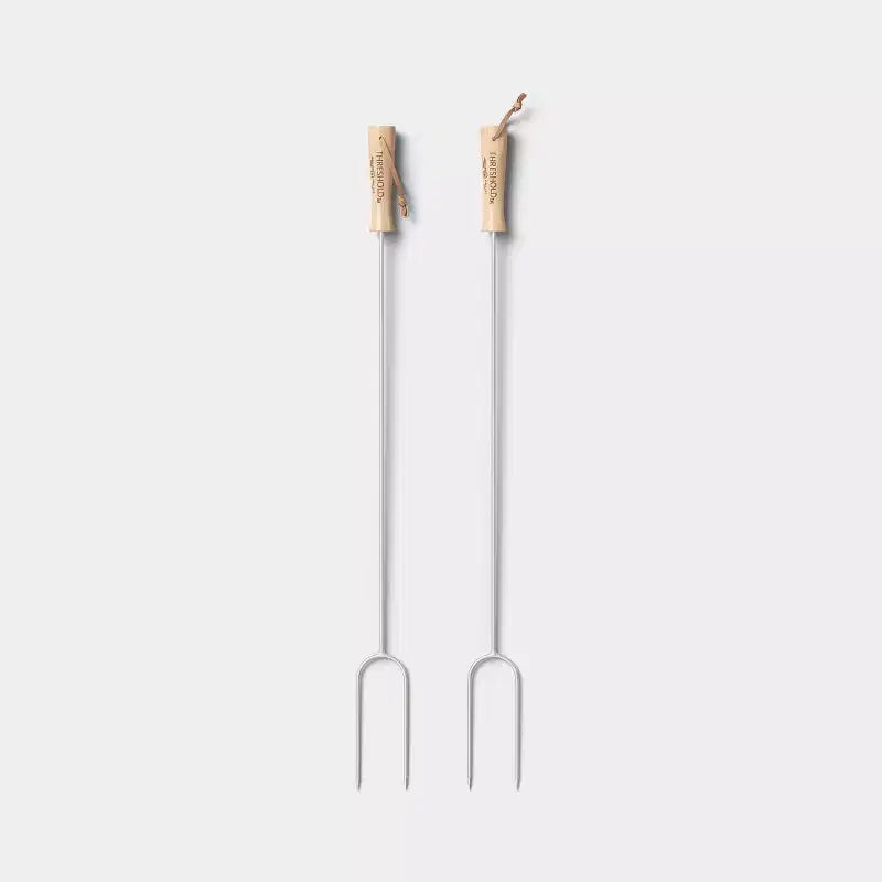 2 brochettes à guimauve en forme de bûche gris - Threshold™
