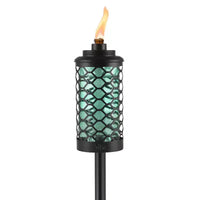 Torche d'extérieur en verre Tiki Honeycomb Stepnstall bleue