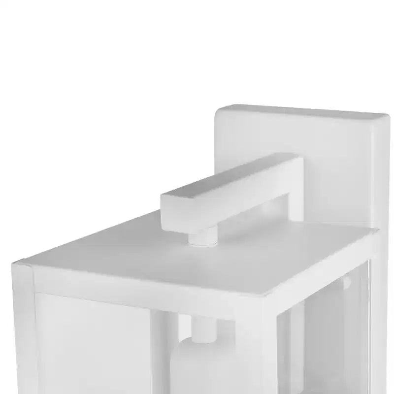 Applique murale Bowery 1 lumière 40,6 cm en métal, intérieur/extérieur, avec abat-jour en verre transparent, blanc mat, par Globe Electric