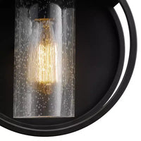 Globe Electric Neruda Applique murale interieur/extérieur 1 lumière 9'' en metal avec abat-jour en verre granite, noir mat