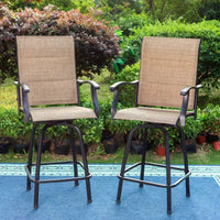 Ensemble table et 2 tabourets de bar pivotants d'extérieur Captiva Designs : Ensemble bistro de terrasse, résistant à la rouille