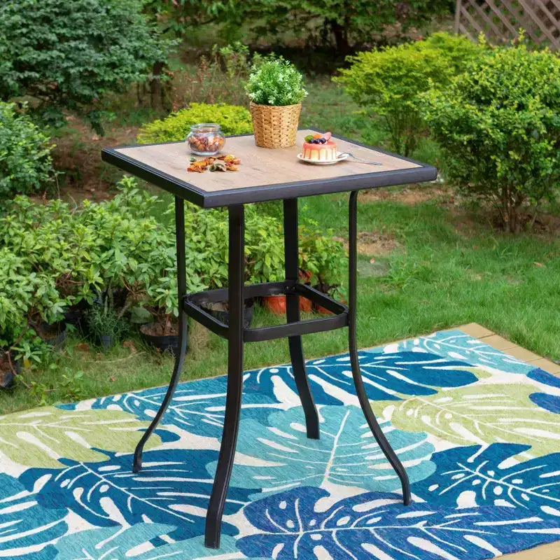 Ensemble table et 2 tabourets de bar pivotants d'extérieur Captiva Designs : Ensemble bistro de terrasse, résistant à la rouille