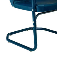 Ensemble bistrot extérieur Ridgeland 3 pièces avec table et 2 chaises – Bleu marine brillant – Crosley