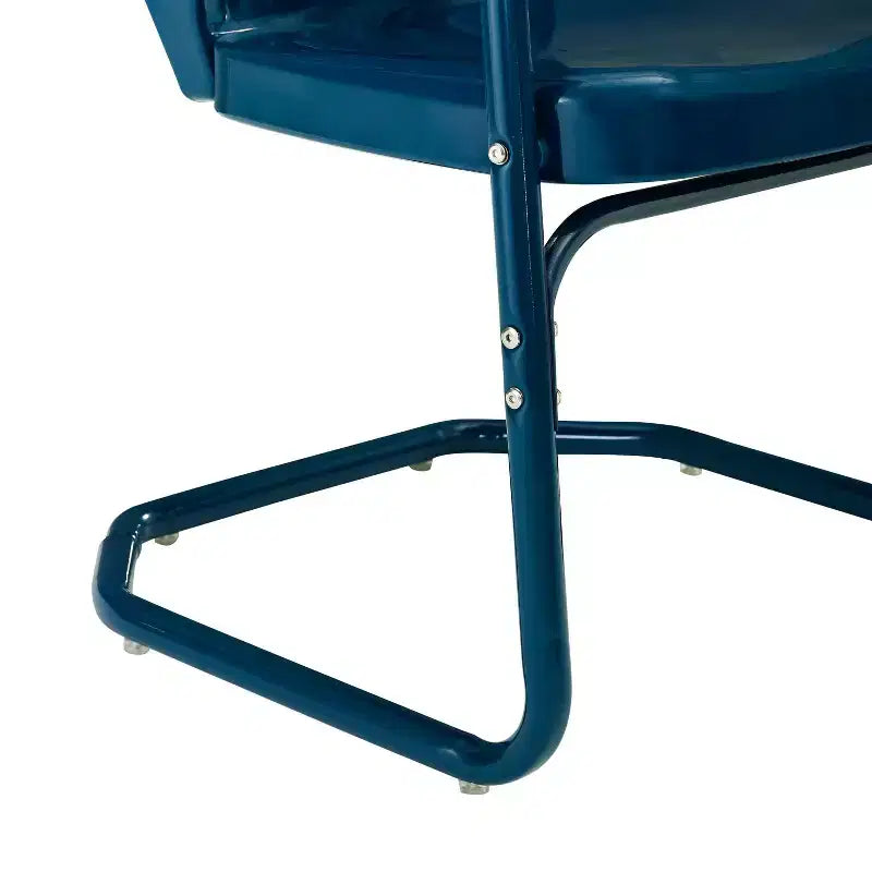 Ensemble bistrot extérieur Ridgeland 3 pièces avec table et 2 chaises – Bleu marine brillant – Crosley