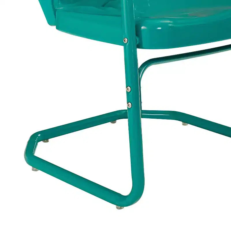 Ensemble bistro d'extérieur 3 pièces Ridgeland avec table et 2 chaises - Turquoise brillant - Crosley