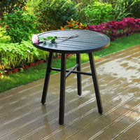 Ensemble 3 pièces table et chaises en métal - Noir - Captiva Designs : ensemble bistro en acier thermolaqué, résistant aux intempéries