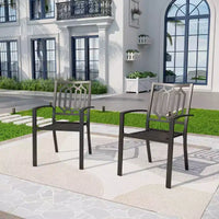 Ensemble 3 pièces table et chaises en métal - Noir - Captiva Designs : ensemble bistro en acier thermolaqué, résistant aux intempéries