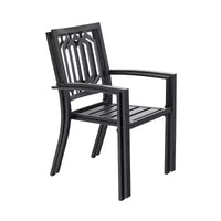 Ensemble 3 pièces table et chaises en métal - Noir - Captiva Designs : ensemble bistro en acier thermolaqué, résistant aux intempéries