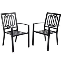 Ensemble 3 pièces table et chaises en métal - Noir - Captiva Designs : ensemble bistro en acier thermolaqué, résistant aux intempéries