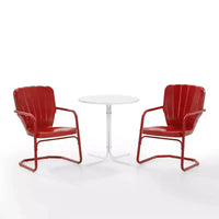Ensemble de bistrot extérieur 3 pièces Ridgeland avec table et 2 chaises - Rouge - Crosley