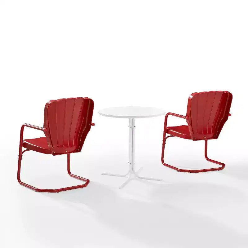 Ensemble de bistrot extérieur 3 pièces Ridgeland avec table et 2 chaises - Rouge - Crosley