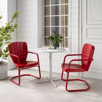 Ensemble de bistrot extérieur 3 pièces Ridgeland avec table et 2 chaises - Rouge - Crosley