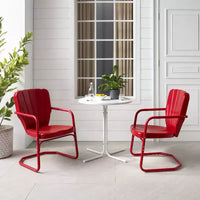 Ensemble de bistrot extérieur 3 pièces Ridgeland avec table et 2 chaises - Rouge - Crosley