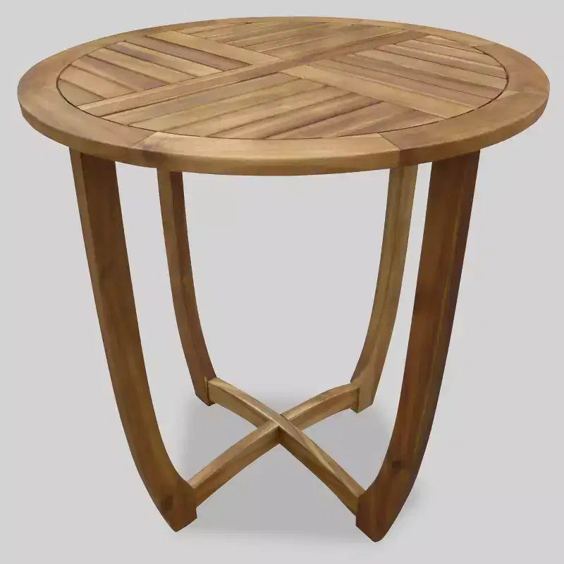 Ensemble bistro Westbridge 3 pièces en bois d'acacia – Teck – Christopher Knight Home : Résistant aux intempéries, quincaillerie en acier galvanisé