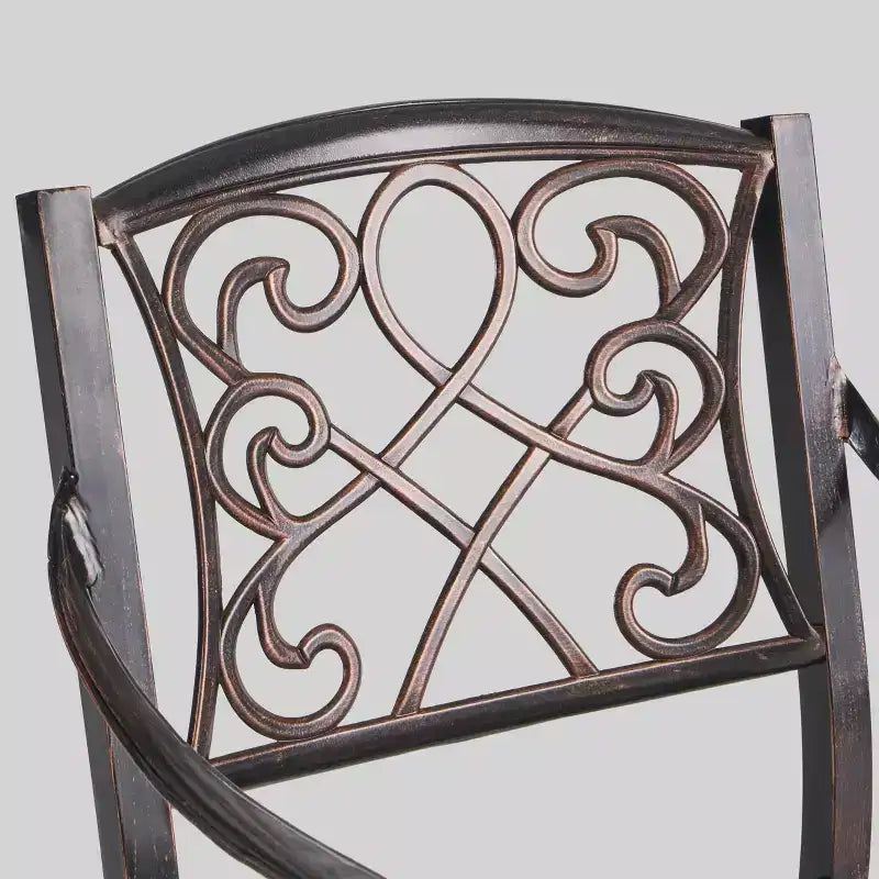 Lot de 2 tabourets de bar de terrasse en aluminium Waterbury Cuivre - Christopher Knight Home : design à volutes traditionnel, résistant aux intempéries