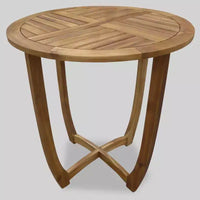 Lindy Ensemble bistro 3 pièces en bois d'acacia et résine tressée - Teck/Crème - Christopher Knight Home : mobilier d'extérieur avec chaises rembourrées et table ronde