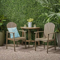 Ensemble bistrot de patio demi-rond 3 pièces Oso en bois d'acacia gris - Christopher Knight Home