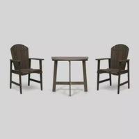 Ensemble bistrot de patio demi-rond 3 pièces Oso en bois d'acacia gris - Christopher Knight Home