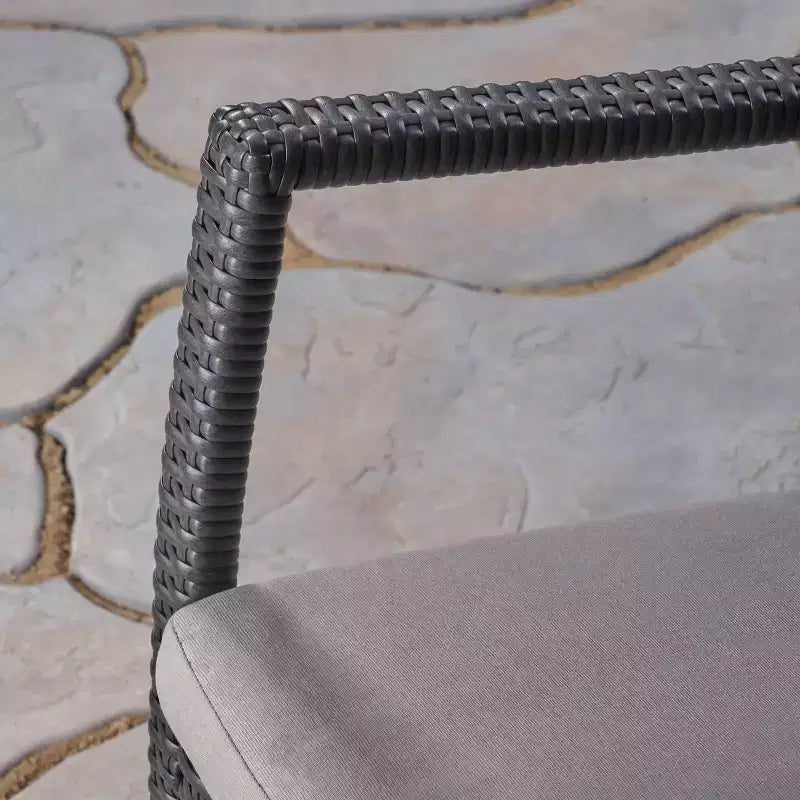 Ensemble de bistro Kent 3 pièces en bois d'acacia et osier – Gris – Christopher Knight Home : Meubles de jardin avec quincaillerie en fer