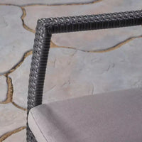 Ensemble de bistro Kent 3 pièces en bois d'acacia et osier – Gris – Christopher Knight Home : Meubles de jardin avec quincaillerie en fer