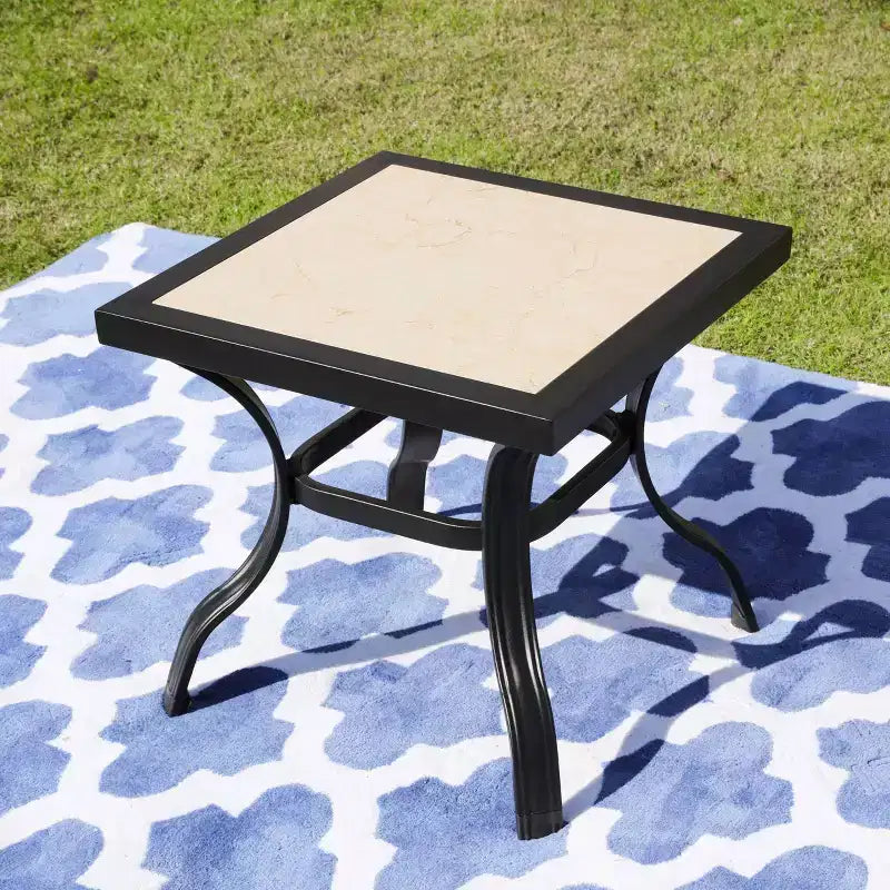 Ensemble de salle à manger 3 pièces pour bistro en acier avec chaises à accoudoirs - Gris - Lokatse : Ensemble de conversation extérieur, coussins amovibles