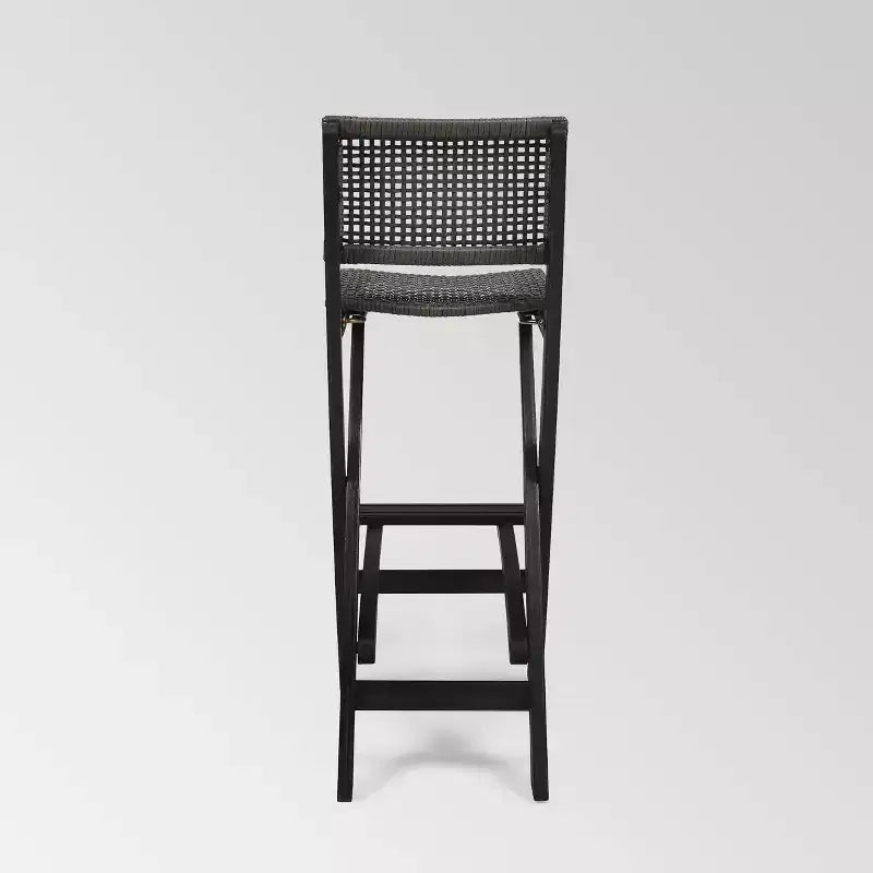 Tabourets de bar pliants en bois d'acacia Polaris, lot de 2, gris foncé - Christopher Knight Home