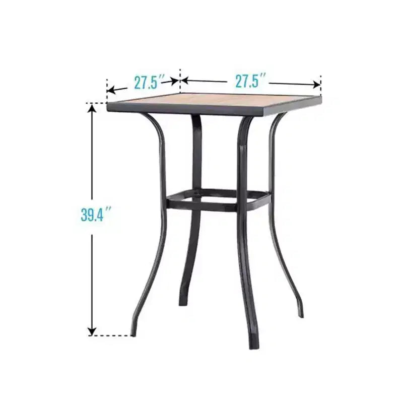 Tabourets de bar pivotants 3 pièces et table - Marron - Captiva Designs : Ensemble de patio extérieur haut dossier avec accoudoirs