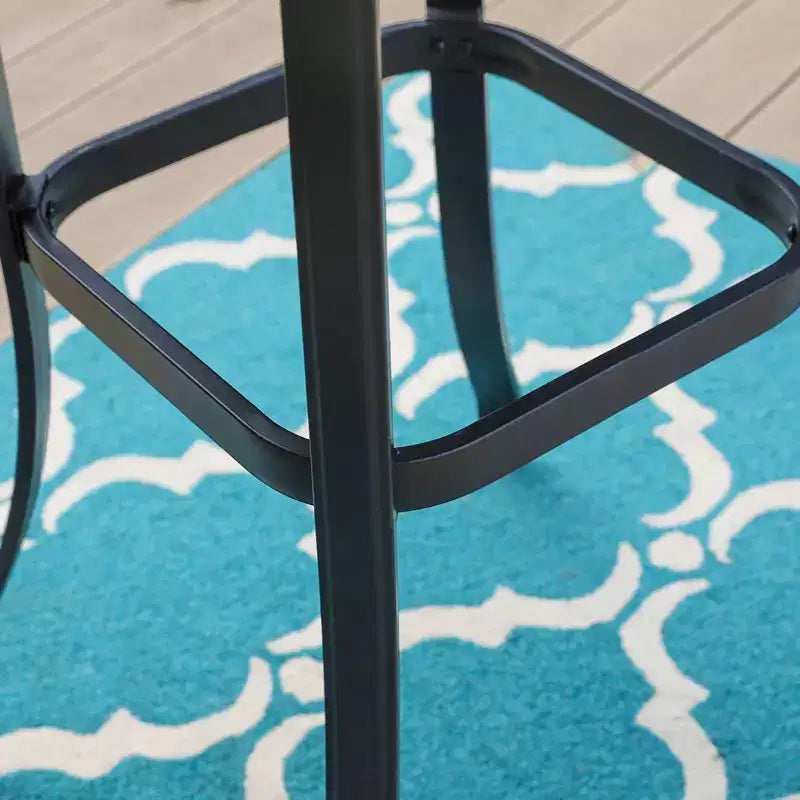 Tabourets de bar pivotants 3 pièces et table - Marron - Captiva Designs : Ensemble de patio extérieur haut dossier avec accoudoirs