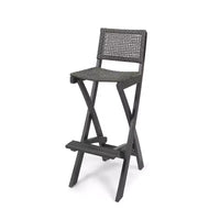 Tabourets de bar pliants Polaris 4 places en bois d'acacia gris foncé – Christopher Knight Home : sièges de terrasse résistants aux intempéries