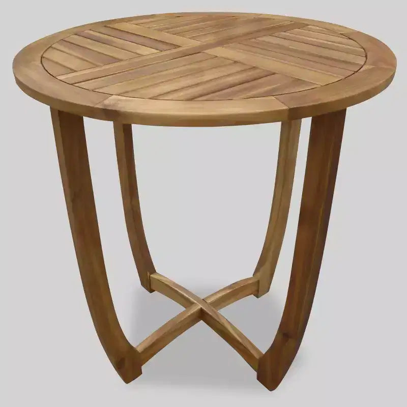 Ensemble de bistrot 3 pièces en bois d'acacia et osier Ellie – Marron/beige – Christopher Knight Home : Résistant aux intempéries avec coussins en polyester