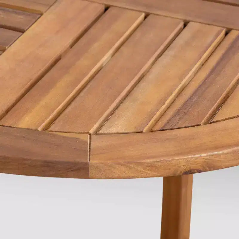 Ensemble de bistrot 3 pièces en bois d'acacia et osier Ellie – Marron/beige – Christopher Knight Home : Résistant aux intempéries avec coussins en polyester