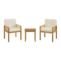 Alaterre Furniture Ensemble bistro de patio d'extérieur Okemo 3 pièces en bois d'acacia