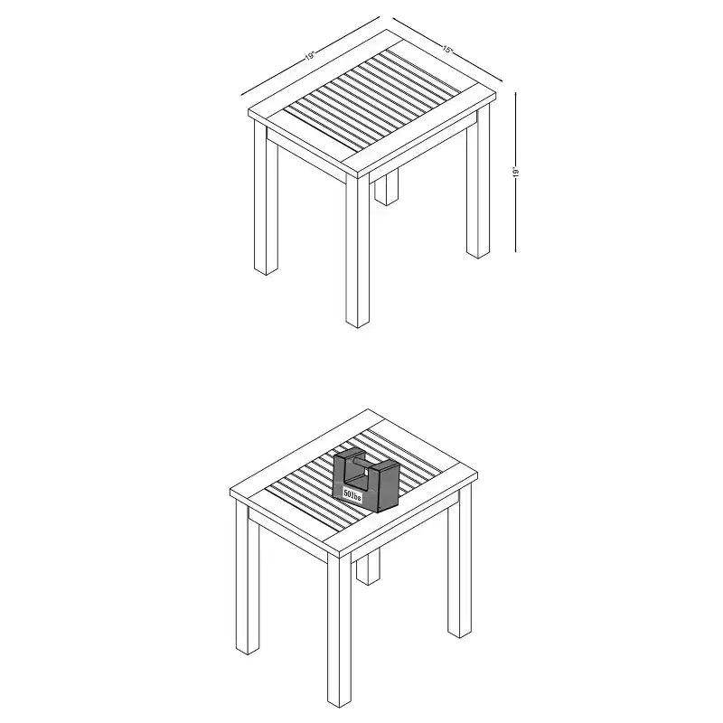 Alaterre Furniture Ensemble bistro de patio d'extérieur Okemo 3 pièces en bois d'acacia