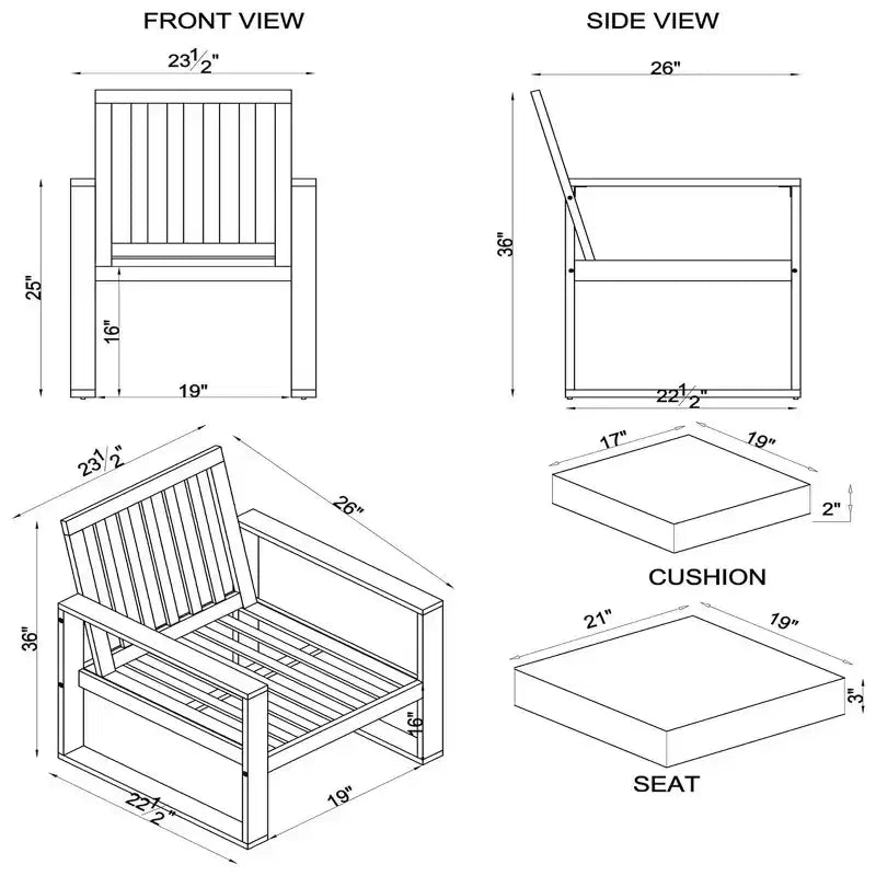 Alaterre Furniture Ensemble bistro de patio d'extérieur Okemo 3 pièces en bois d'acacia