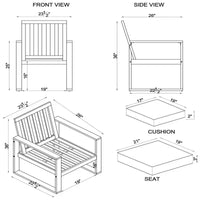 Alaterre Furniture Ensemble bistro de patio d'extérieur Okemo 3 pièces en bois d'acacia