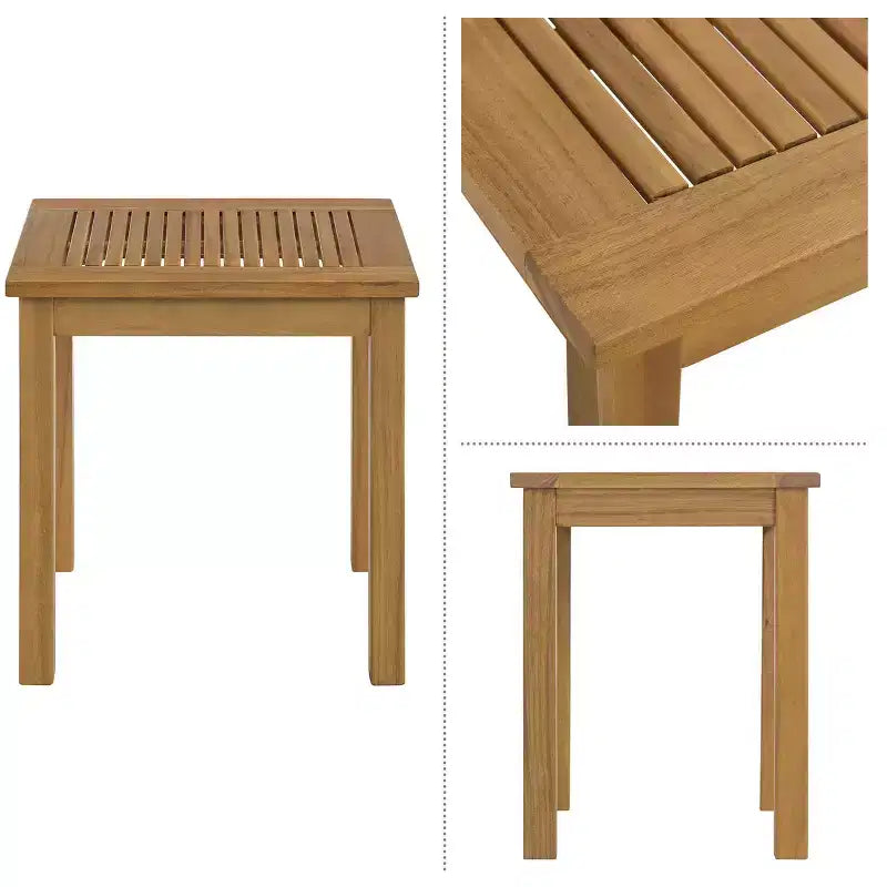 Alaterre Furniture Ensemble bistro de patio d'extérieur Okemo 3 pièces en bois d'acacia